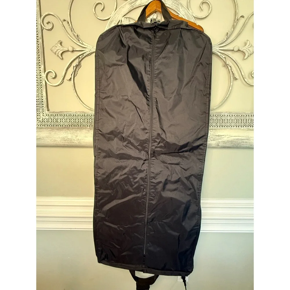 WallyBag Vintage 1990s Garment Bag Black Nylon Folding Suit Travel Carrier Bag